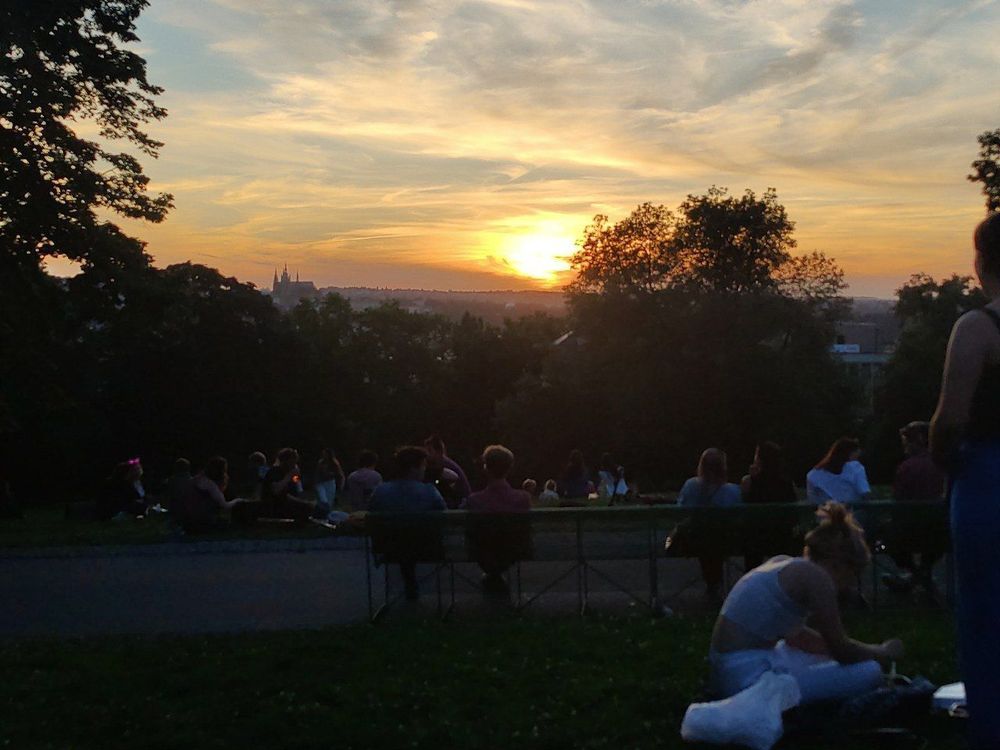 coucher de soleil sur riegrovy sady