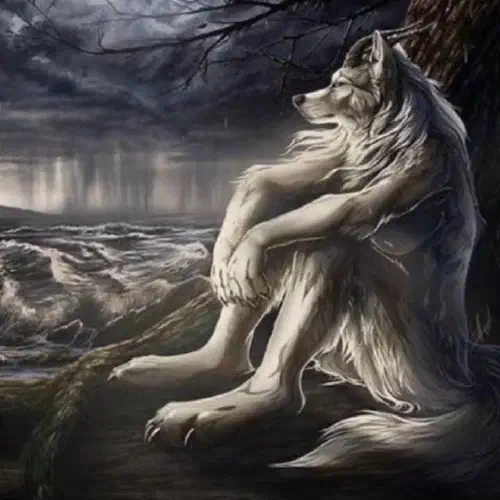Sad alpha wolf man